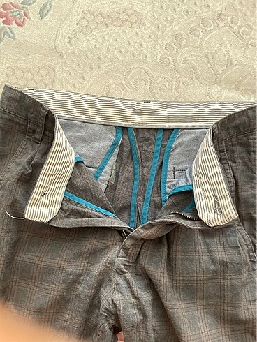 erkek pantolon ekoseli keten - Görsel 5