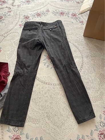 erkek pantolon ekoseli keten - Görsel 8