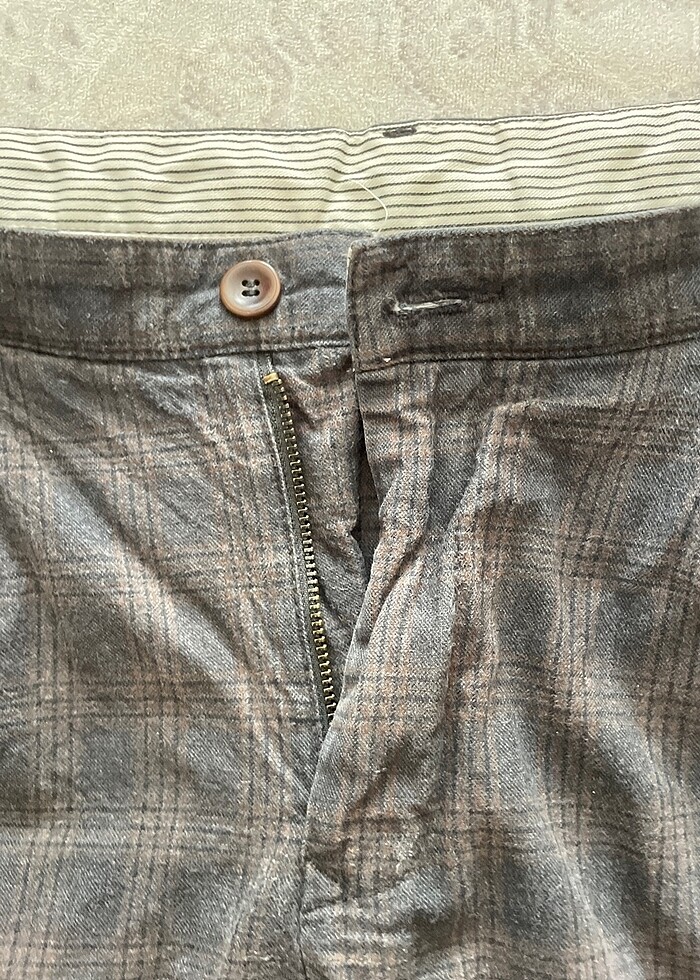 erkek pantolon ekoseli keten - Görsel 2