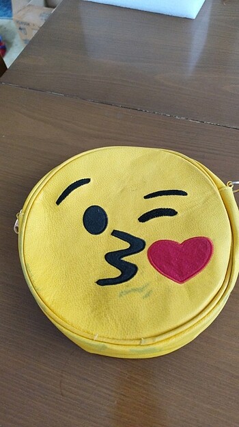 Emojili yan çanta deri