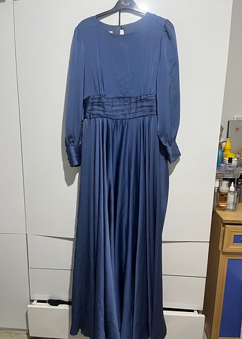 Uzun Kollu Vintage Bohem Kadın Abiye Elbise - Görsel 4