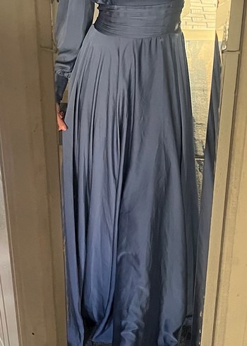 Uzun Kollu Vintage Bohem Kadın Abiye Elbise - Görsel 2