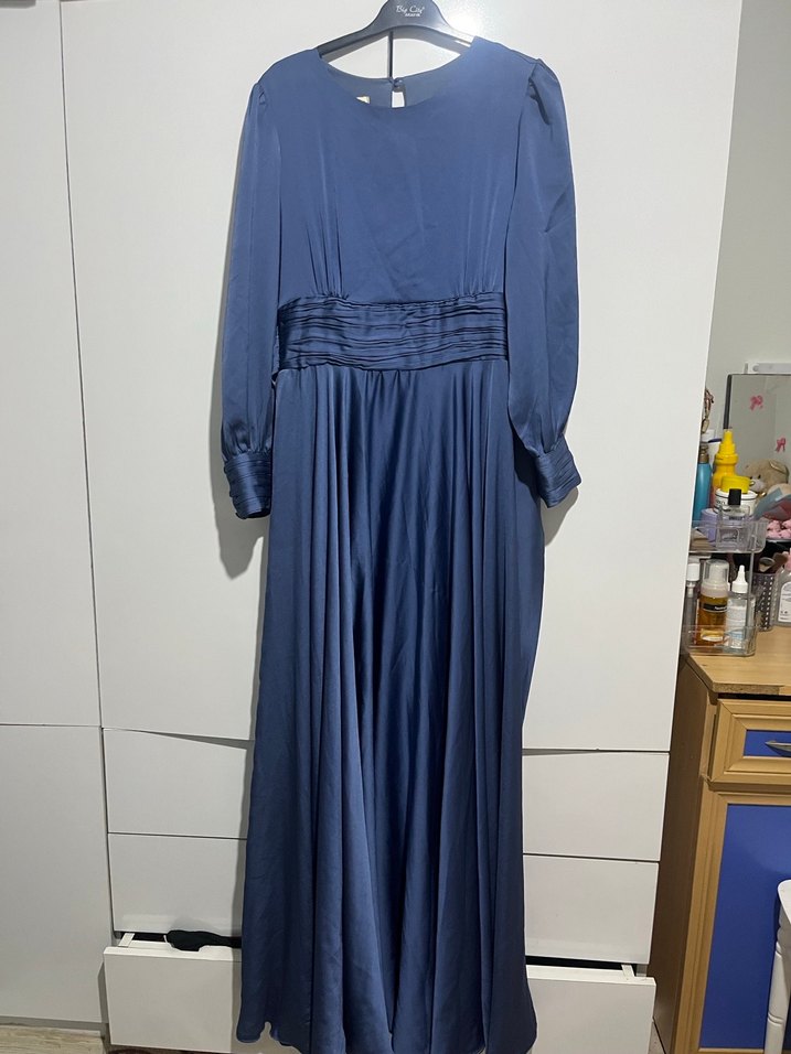 Uzun Kollu Vintage Bohem Kadın Abiye Elbise - Görsel 4