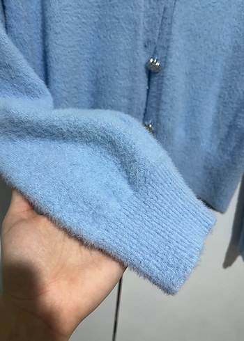 Mavi Düğmeli Kadın Hırka - Görsel 3