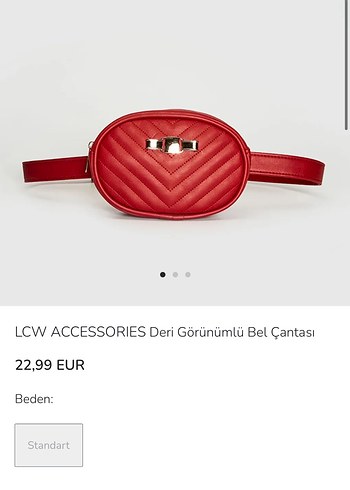LC Waikiki Kirmizi Deri Bel Cantasi