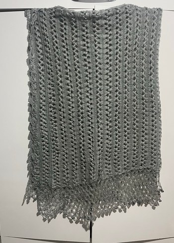 Gri Örgü Kadın Şal - Görsel 3