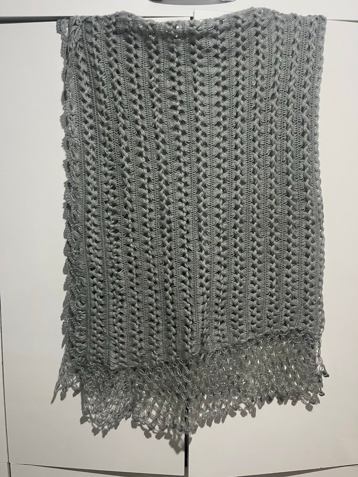 Gri Örgü Kadın Şal - Görsel 3