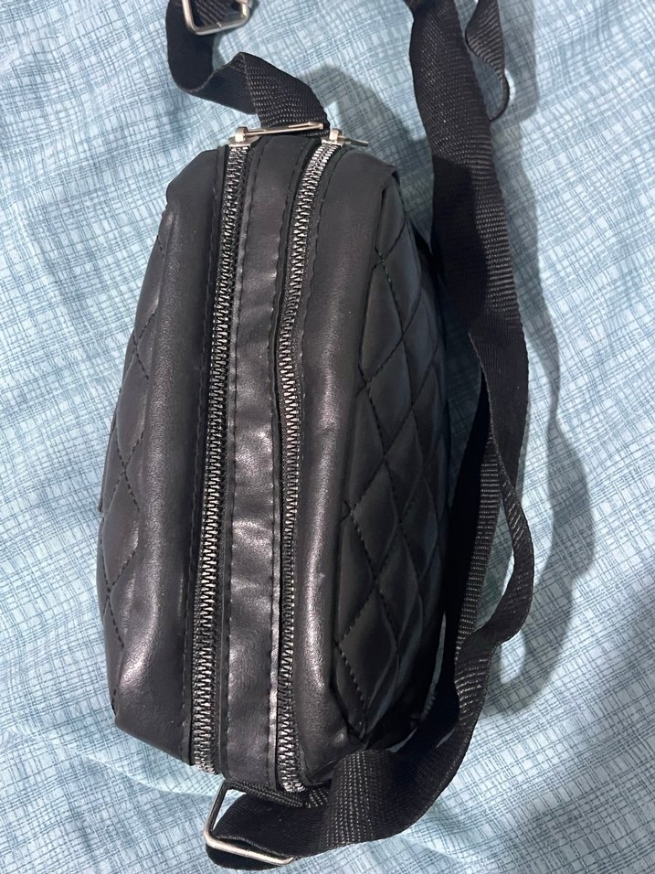 Siyah Kapitone Deri Kadın Çanta - Görsel 2