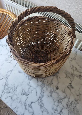 Diğer Bej Hasır Saplı Sepet