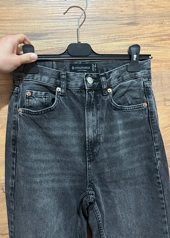 Gri Bol Kesim Midi Boy Kadın Jean - Görsel 2
