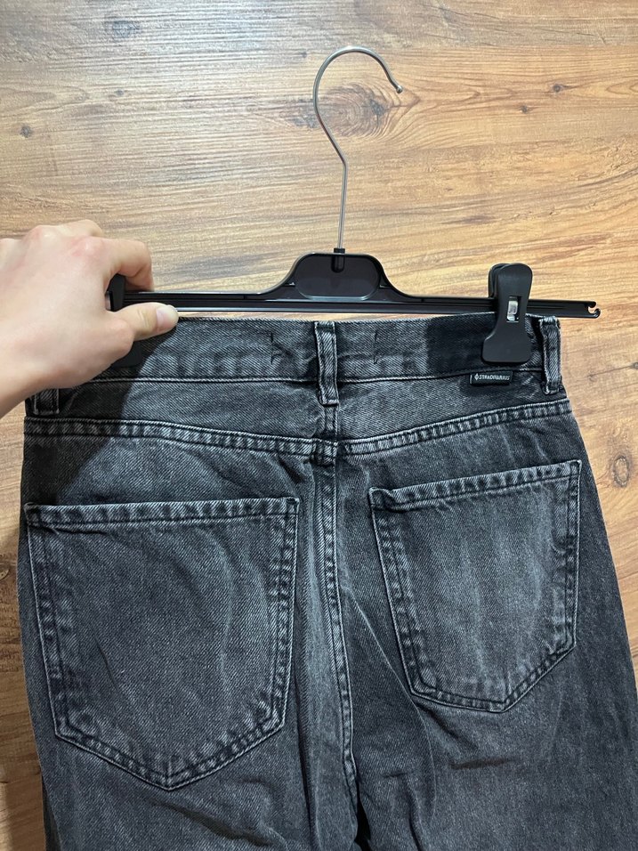 Gri Bol Kesim Midi Boy Kadın Jean - Görsel 5