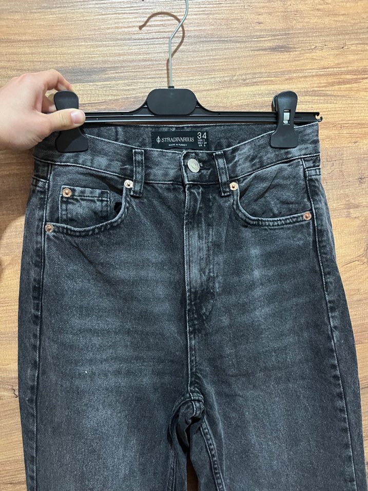 Gri Bol Kesim Midi Boy Kadın Jean - Görsel 2