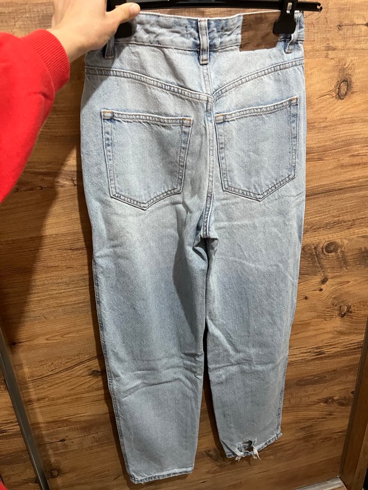 Mavi Kadın Bol Kesim Midi Boy Kot Pantolon - Görsel 4