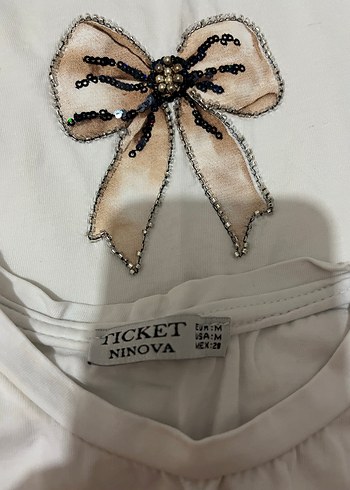 Kız Çocuk Beyaz Pamuklu Kısa Kollu Tişört - Görsel 2