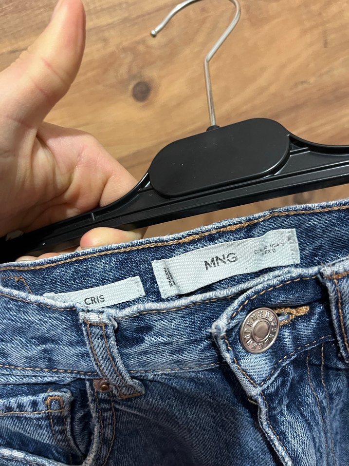 Kadın Mavi Bol Kesim Midi Kot Pantolon - Görsel 3