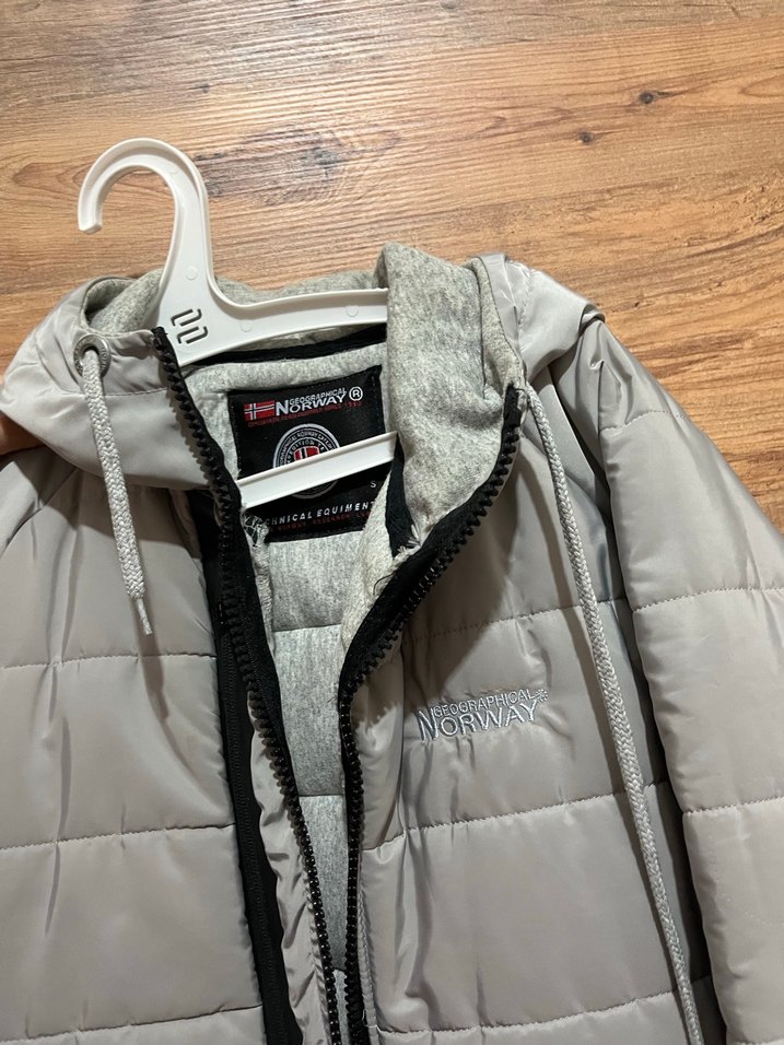 Gri Kapüşonlu Fermuarlı Erkek Kış Montu - Görsel 2