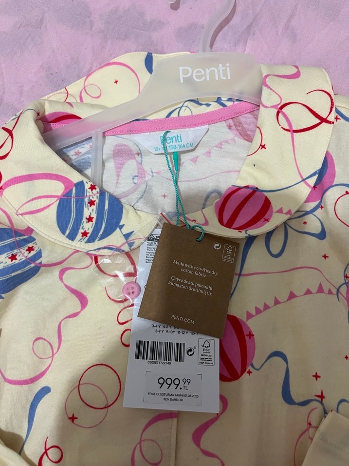 Renkli Baskılı Hamile ve Emzirme Pijama Takımı - Görsel 2