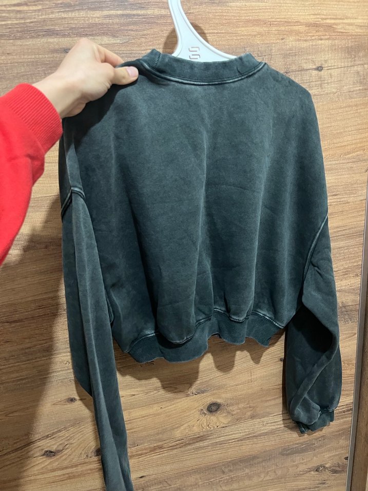 Gri Salaş Kadın Sweatshirt - Görsel 3