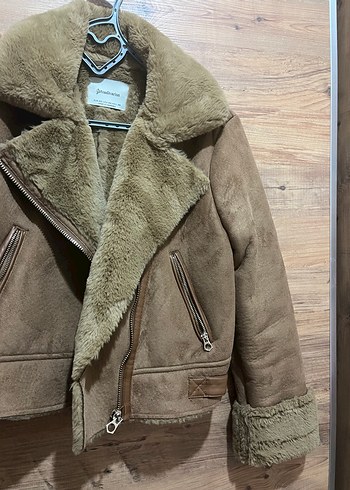 Kürk Detaylı Süet Kadın Kısa Ceket - Görsel 2