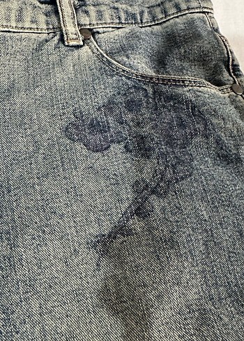 Gri Mavi Kadın Denim Şort - Görsel 2