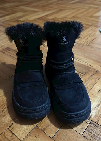 Siyah Süet Kürklü Kadın Kar Botu - Görsel 2