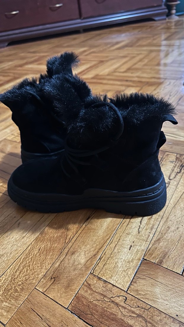 Siyah Süet Kürklü Kadın Kar Botu - Görsel 3