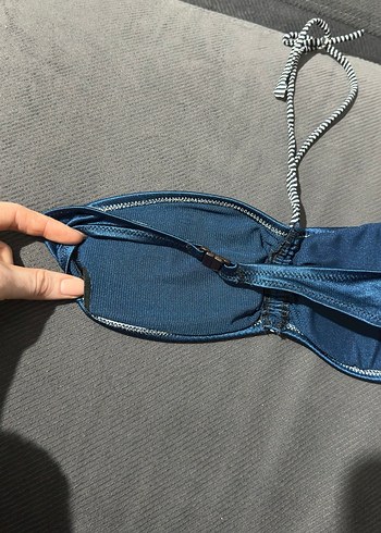 Mavi Elastik Askılı Kadın Bikini Üstü - Görsel 3