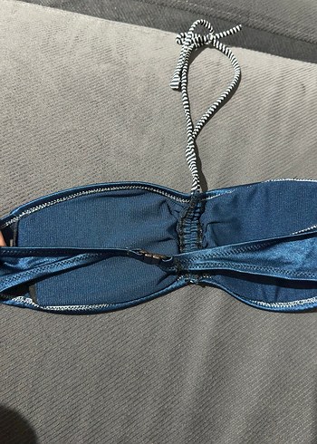 Mavi Elastik Askılı Kadın Bikini Üstü - Görsel 2