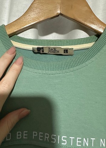 Pastel Yeşil Erkek Sweatshirt, Oversize Kesim - Görsel 3