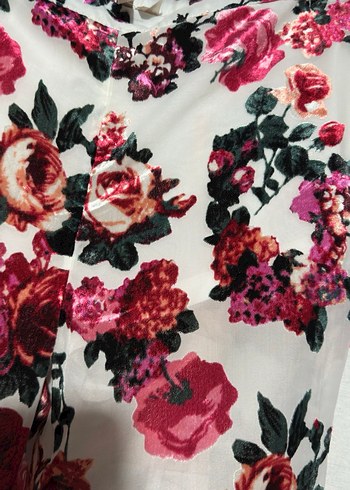 Çiçek Desenli Yarı Transparan Kadın Pantolon - Görsel 5