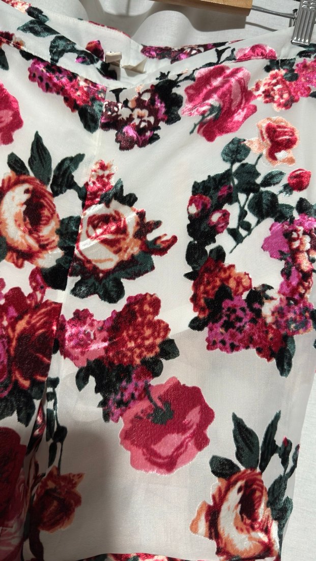 Çiçek Desenli Yarı Transparan Kadın Pantolon - Görsel 5