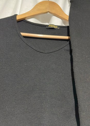 Siyah Bluz Etek Fitilli Triko Takım - Görsel 2