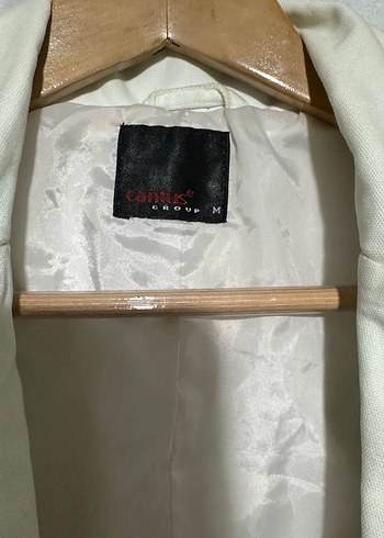 Düğmeli Beyaz Kadın Blazer Ceket - Görsel 3