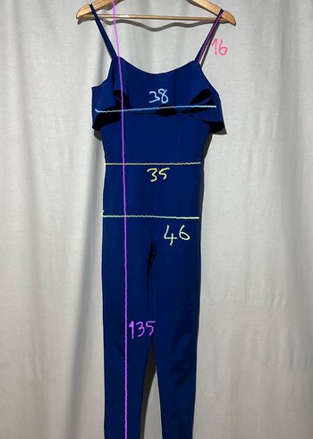 Kadın Lacivert Uzun Askılı Tulum - Görsel 6