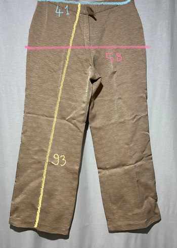 Bej Parlak Kadın Kumaş Pantolon - Görsel 5