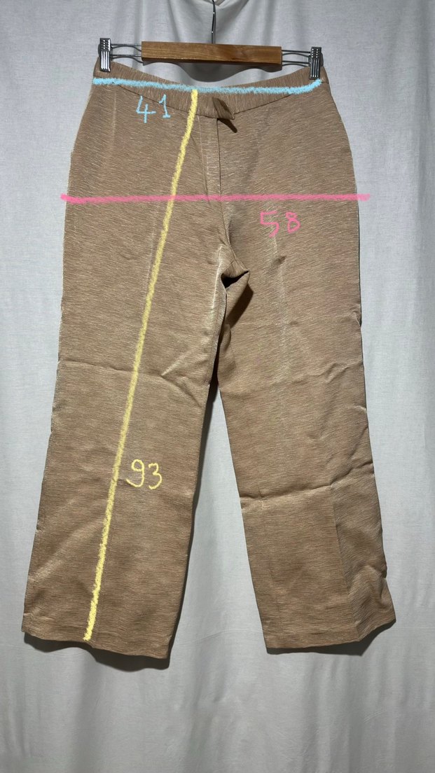 Bej Parlak Kadın Kumaş Pantolon - Görsel 5