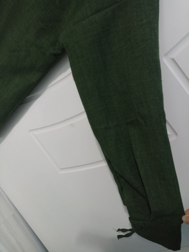 Kadın Koyu Yeşil Keten Gömlek - Görsel 3