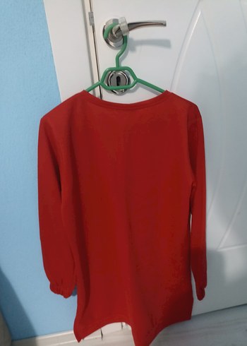 Kırmızı Baskılı Kadın Triko Tişört - Görsel 2