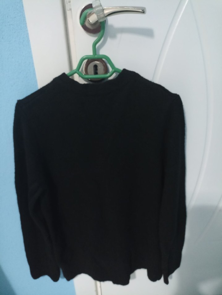 Siyah Düğmeli Midi Kadın Hırka - Görsel 2