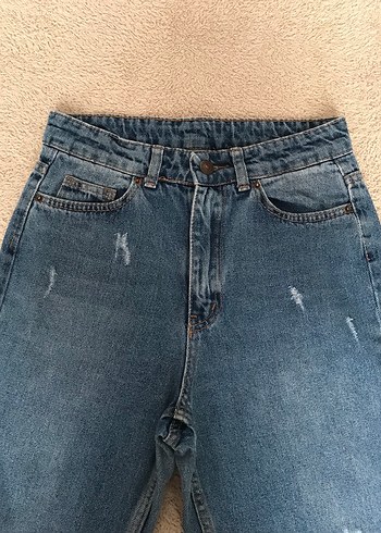 Gri Mavi Rahat Kesim Midi Denim Kadın Jean