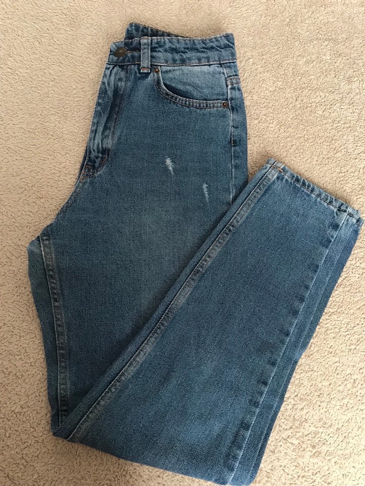 Gri Mavi Rahat Kesim Midi Denim Kadın Jean - Görsel 2