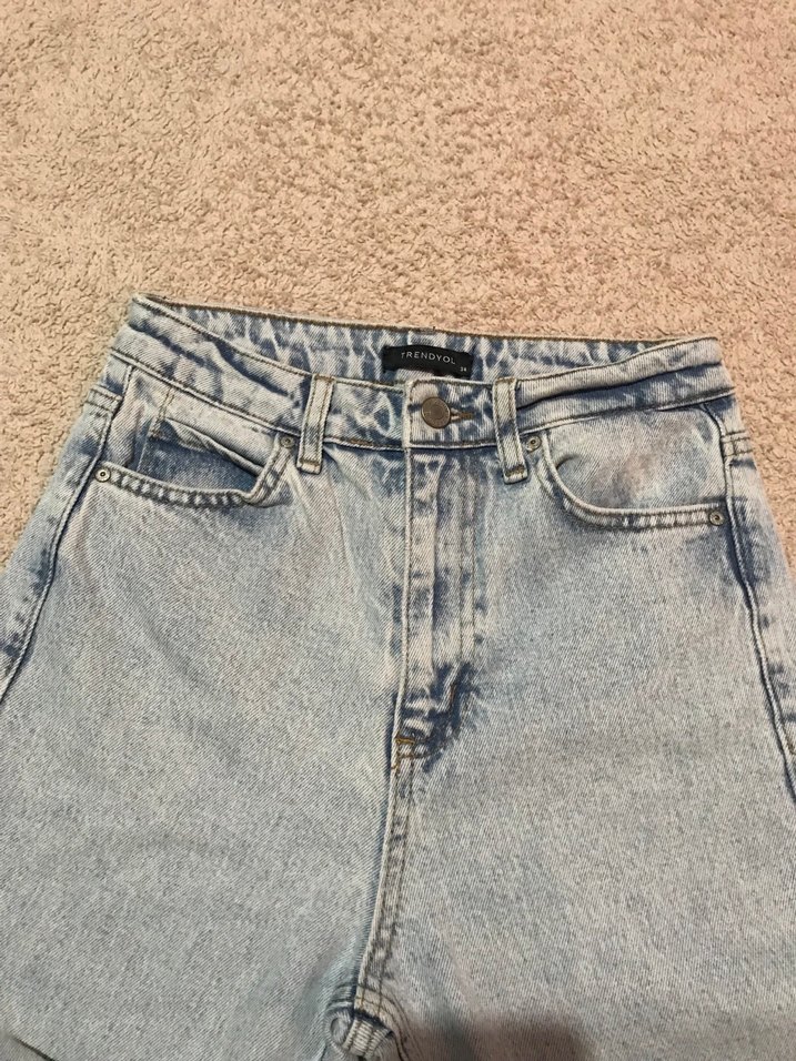 Günlük Mavi Midi Denim Kadın Pantolon - Görsel 2