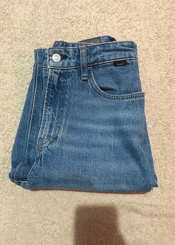 Kadın Mavi Denim Midi Jean - Görsel 5