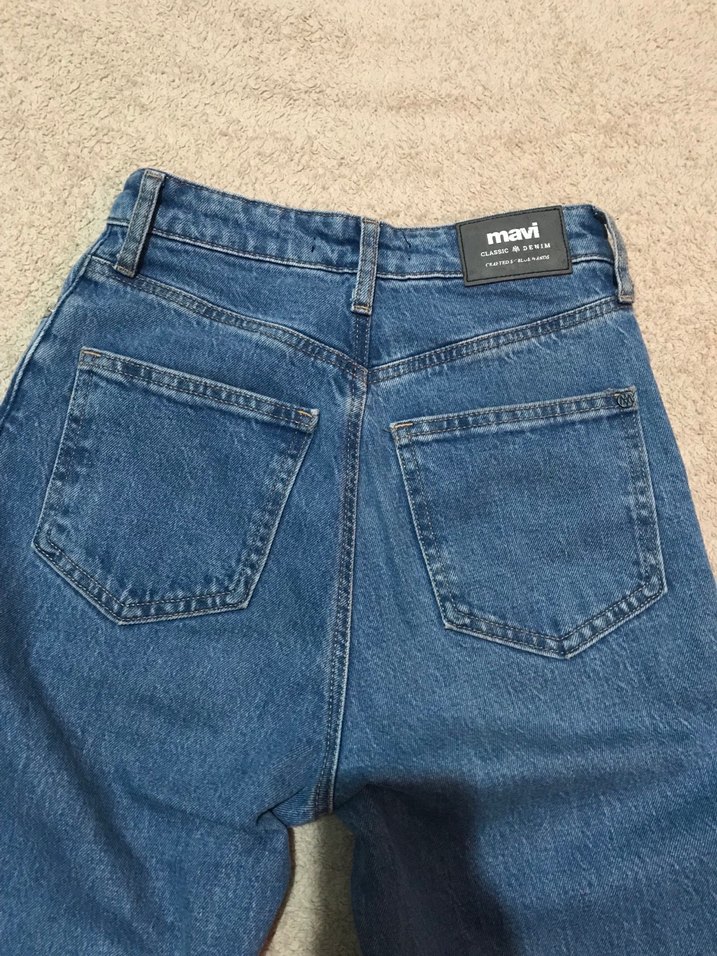 Kadın Mavi Denim Midi Jean - Görsel 3