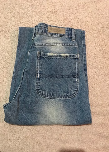 Mavi Loose Fit Midi Kadın Denim Pantolon - Görsel 2