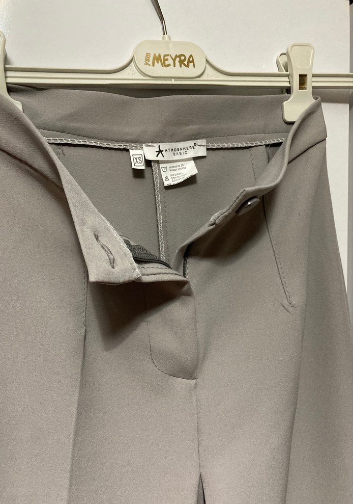 Gri kumaş pantolon - Görsel 3
