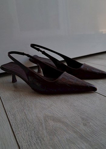 Bordo Deri Stiletto Topuklu Kadın Ayakkabı