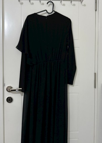 Drapeli Siyah Uzun Kollu Kadın tulum - Görsel 4