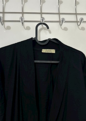 Siyah Uzun Kollu maxi boy kimono - Görsel 2