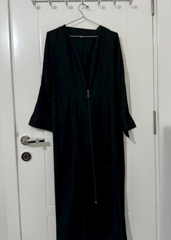 Nakışlı Siyah Uzun Kollu Uzun ferace - Görsel 3